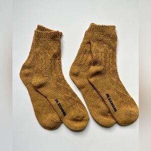 2 for $35 2 X Jil Sander Crew Socks in Mustard yellow